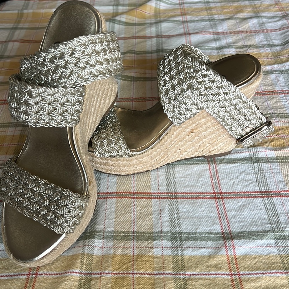 Jessica Simpson Gold Wedge Sandals